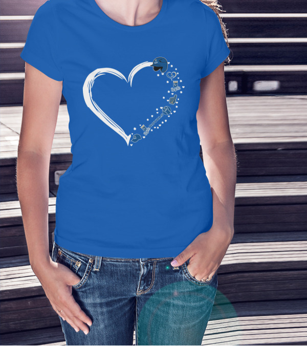 Kansas City Royals Heart Logo Fan Stars And Helmets T-Shirt