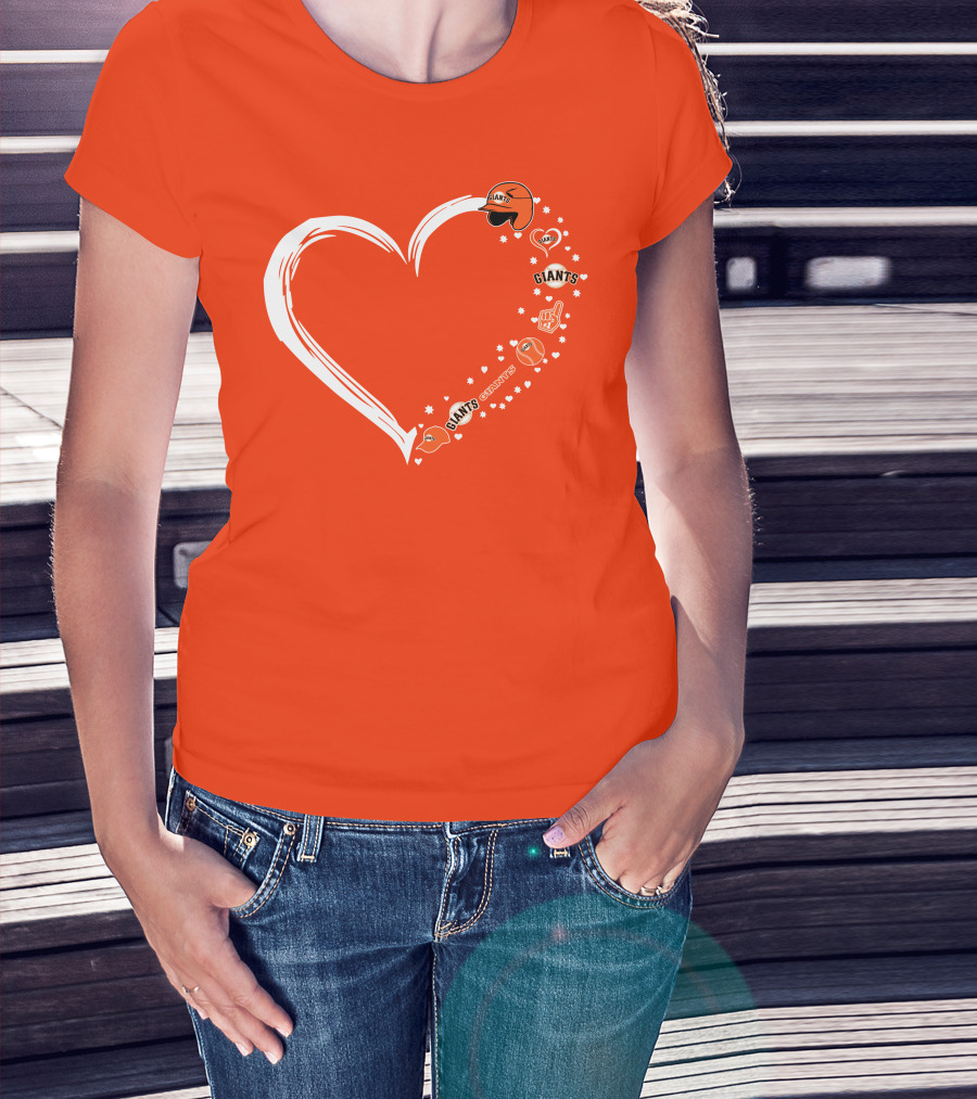 San Francisco Giants Heart Love Stars Giants Baseball Fan Giants Hat T-Shirt