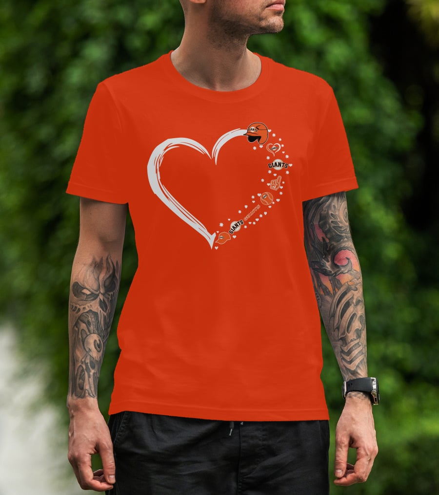 San Francisco Giants Heart Love Stars Giants Baseball Fan Giants Hat T-Shirt
