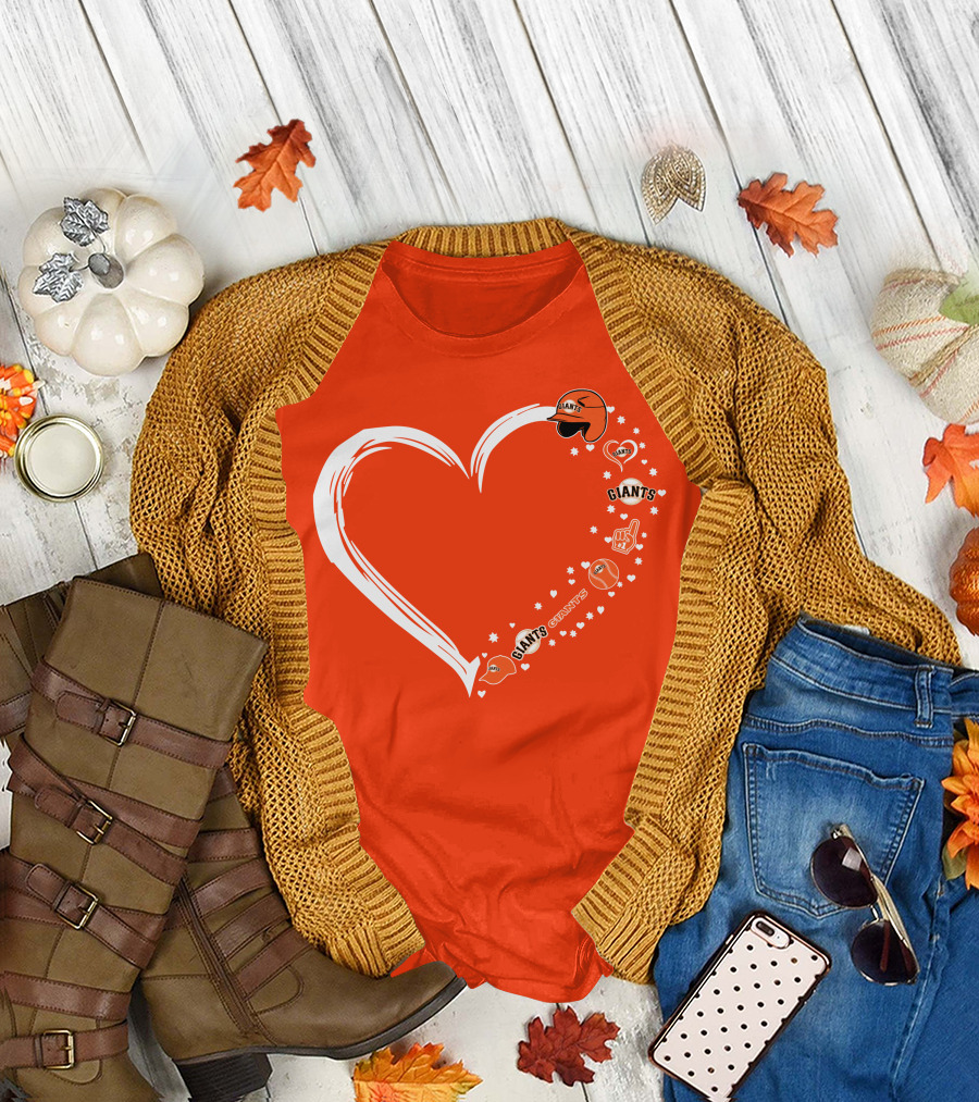 San Francisco Giants Heart Love Stars Giants Baseball Fan Giants Hat T-Shirt