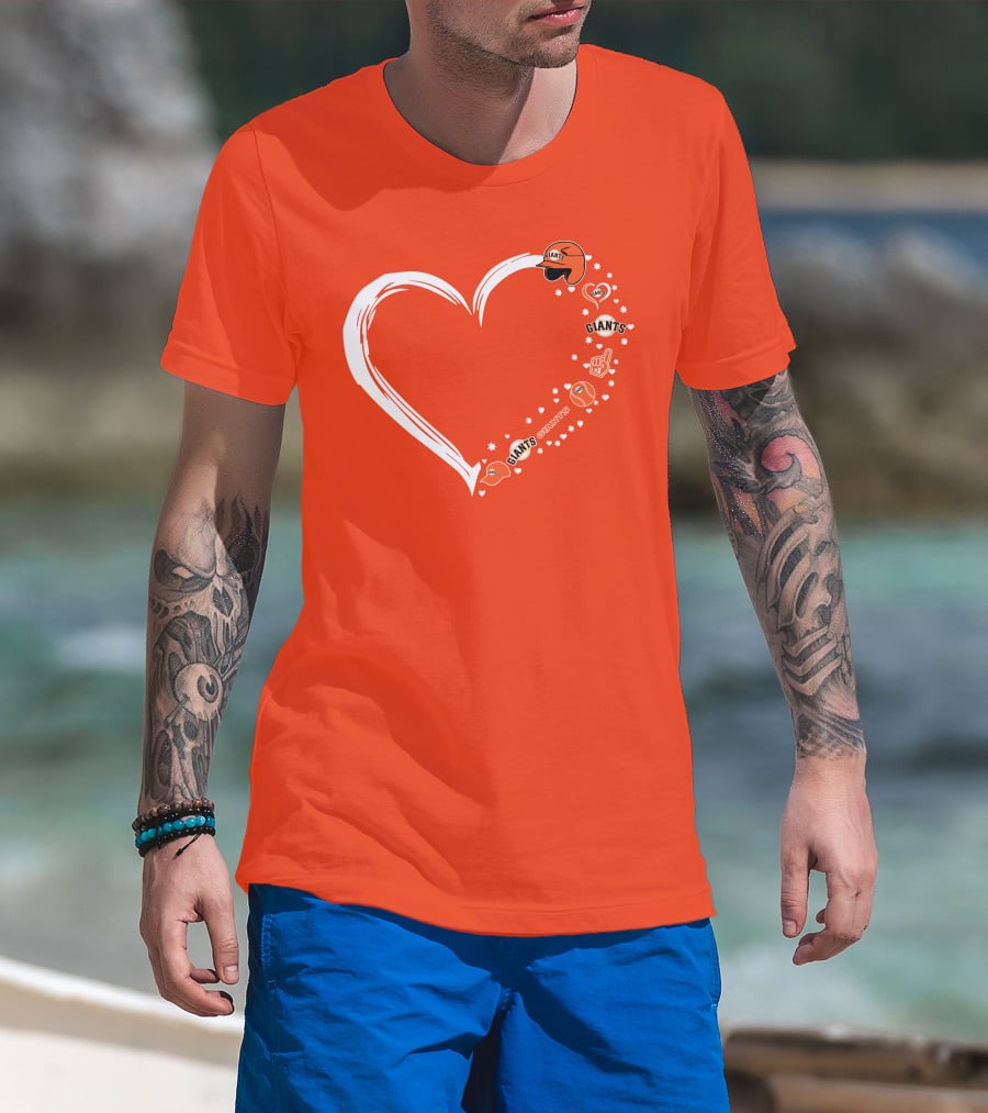 San Francisco Giants Heart Love Stars Giants Baseball Fan Giants Hat T-Shirt
