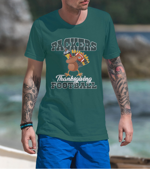 Packers Thanksgiving Football Turkey With Sunglasses T-Shirt