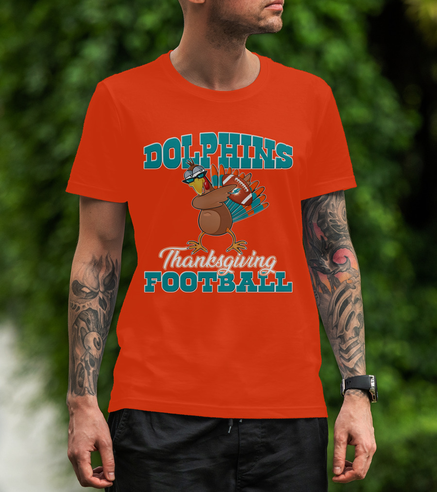 Dolphins Thanksgiving Football Turkey T-Shirt