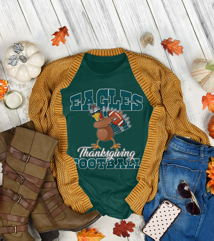 Eagles Thanksgiving Football Turkey T-Shirt