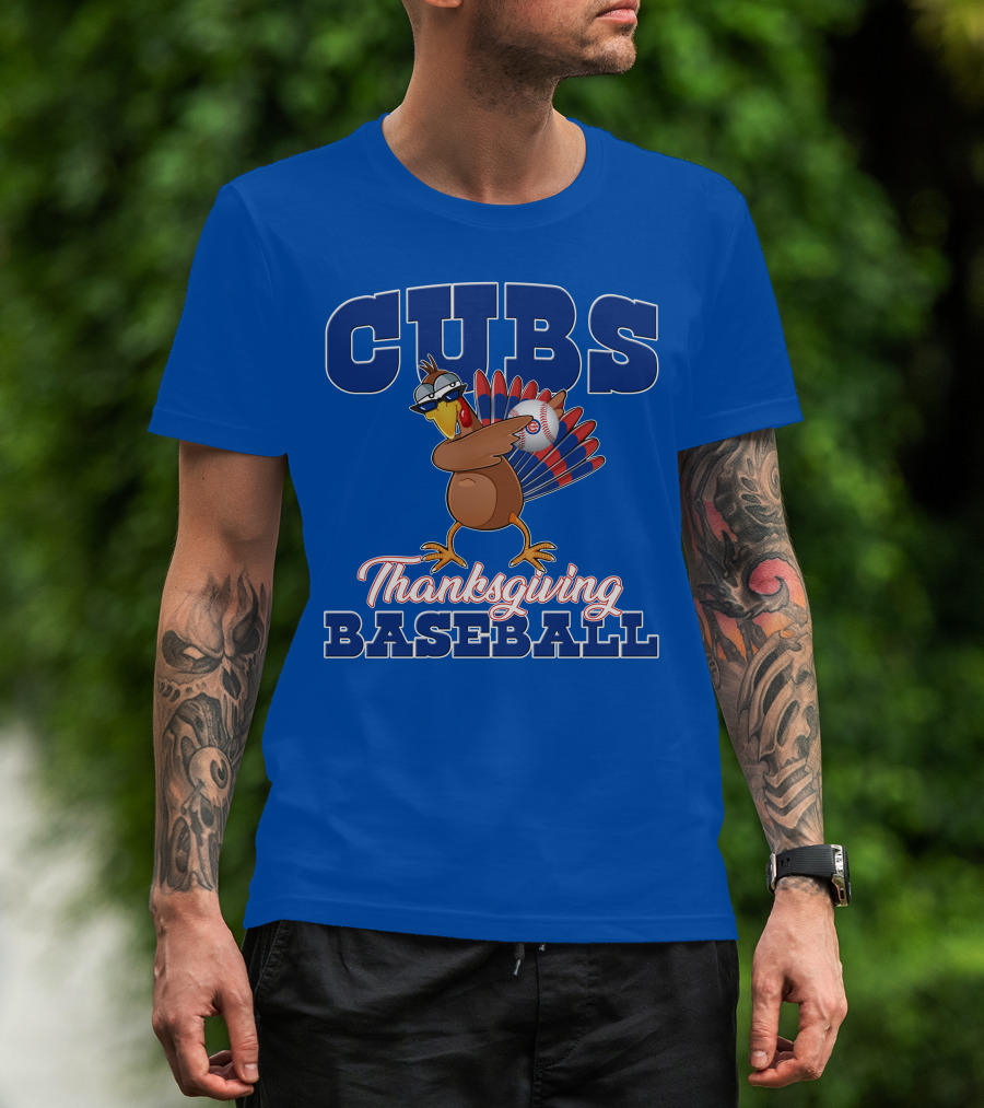 Cubs Thanksgiving Baseball Turkey T-Shirt