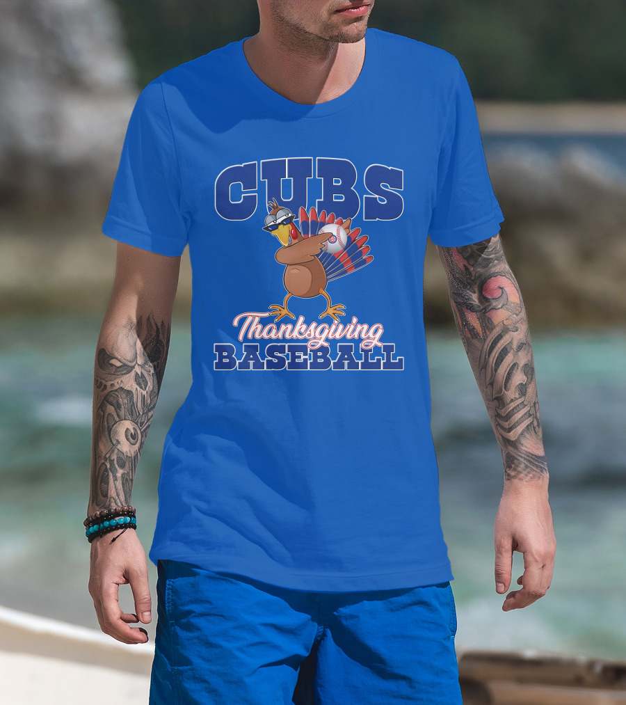 Cubs Thanksgiving Baseball Turkey T-Shirt
