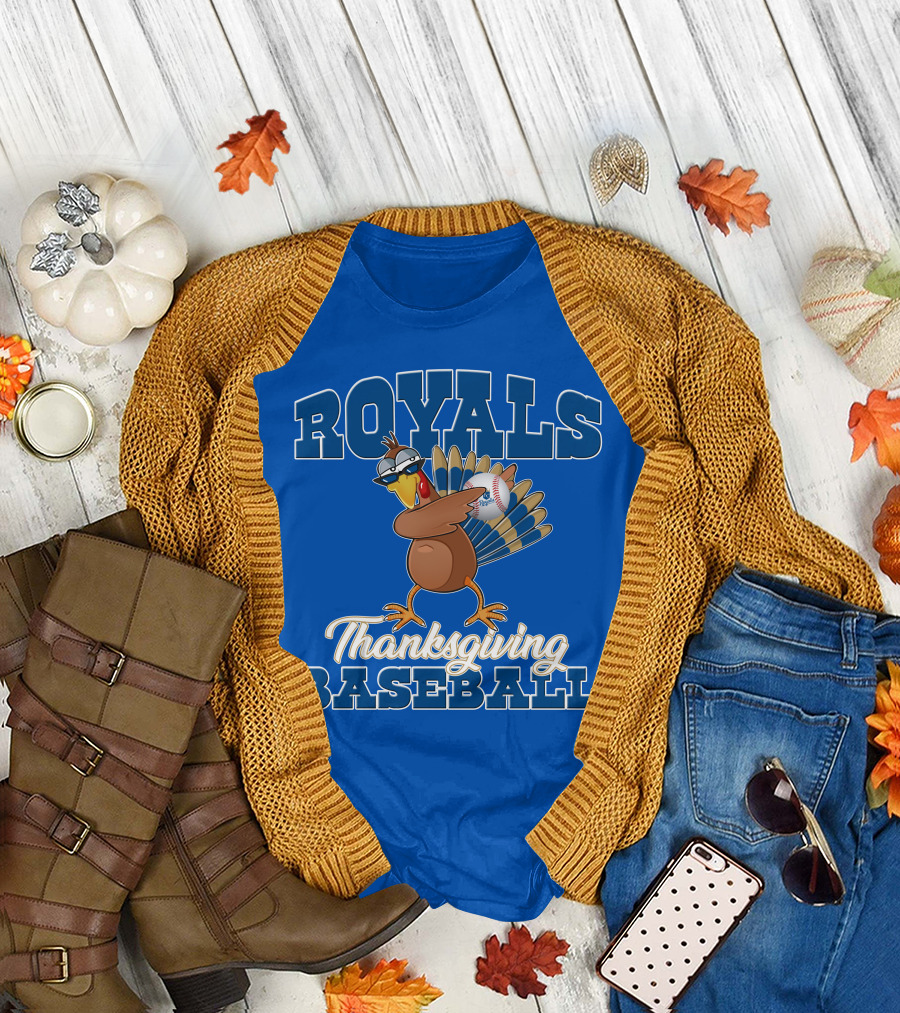 Royals Thanksgiving Baseball Turkey T-Shirt