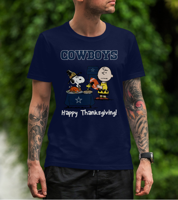 Dallas Cowboys Snoopy Charlie Brown Happy Thanksgiving T-Shirt