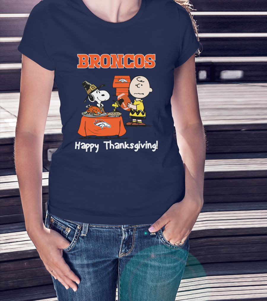Broncos Snoopy Charlie Brown Thanksgiving T-Shirt