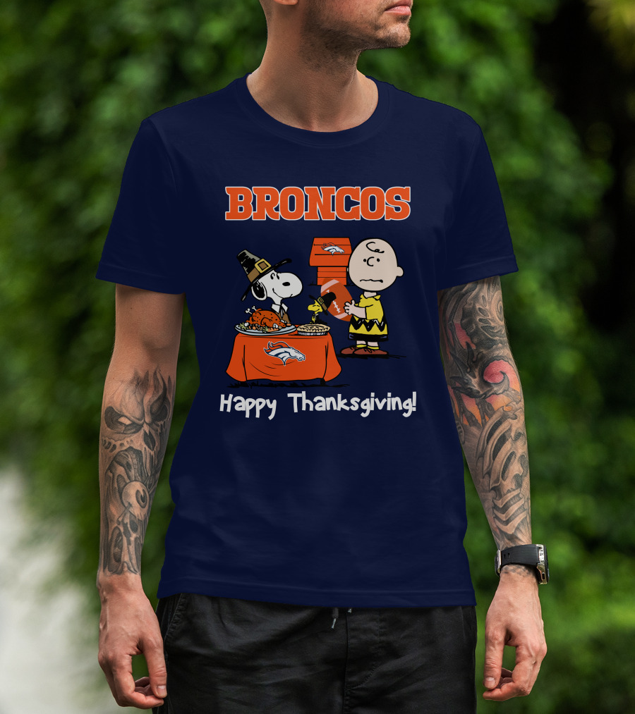 Broncos Snoopy Charlie Brown Thanksgiving T-Shirt