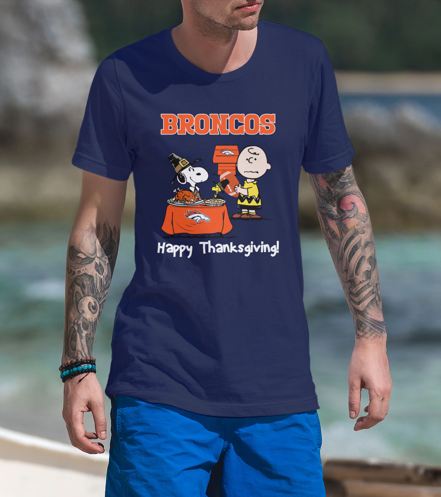 Broncos Snoopy Charlie Brown Thanksgiving T-Shirt