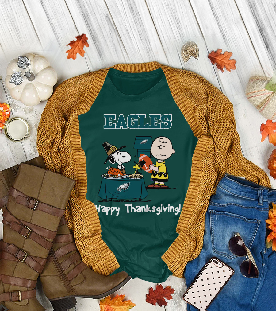 Eagles Snoopy Thanksgiving Football Peanuts Philadelphia T-Shirt