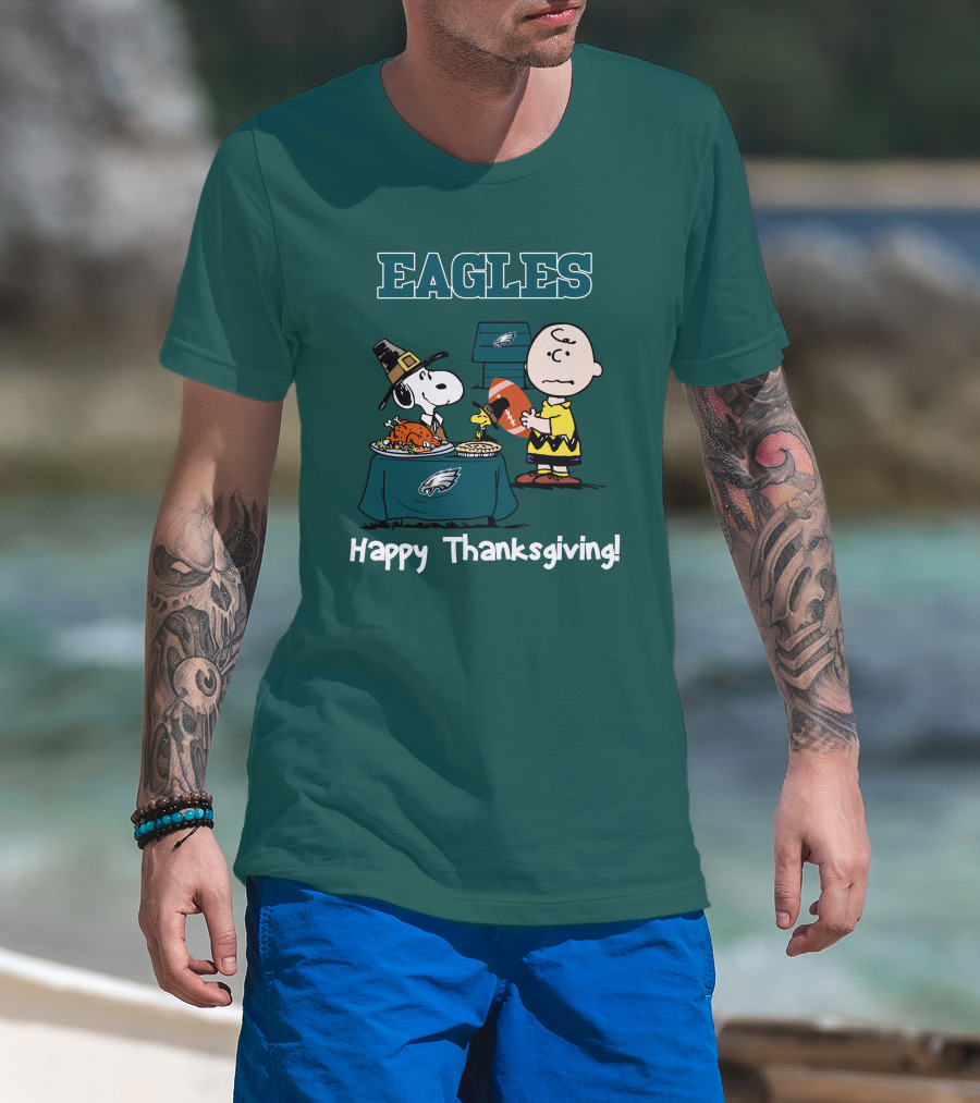 Eagles Snoopy Thanksgiving Football Peanuts Philadelphia T-Shirt