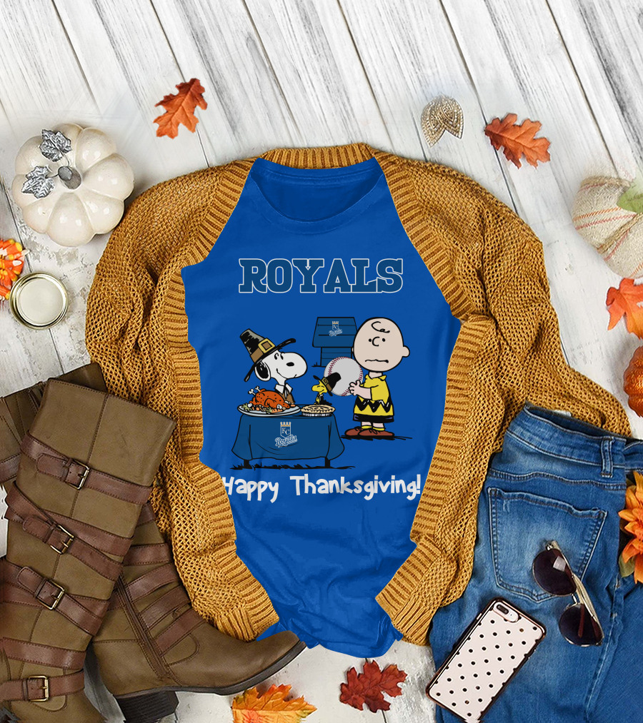 Royals Snoopy Charlie Brown Happy Thanksgiving T-Shirt
