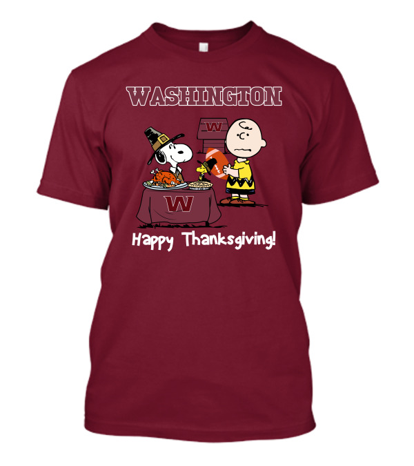Washington Snoopy Thanksgiving Football Charlie Brown T-Shirt