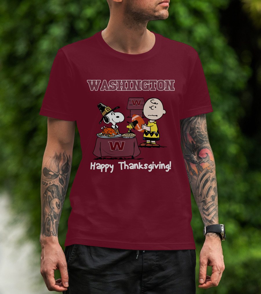 Washington Snoopy Thanksgiving Football Charlie Brown T-Shirt