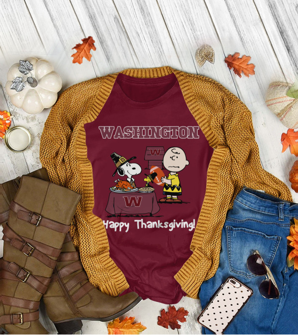 Washington Snoopy Thanksgiving Football Charlie Brown T-Shirt