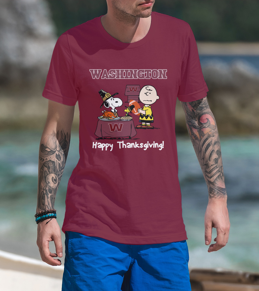 Washington Snoopy Thanksgiving Football Charlie Brown T-Shirt