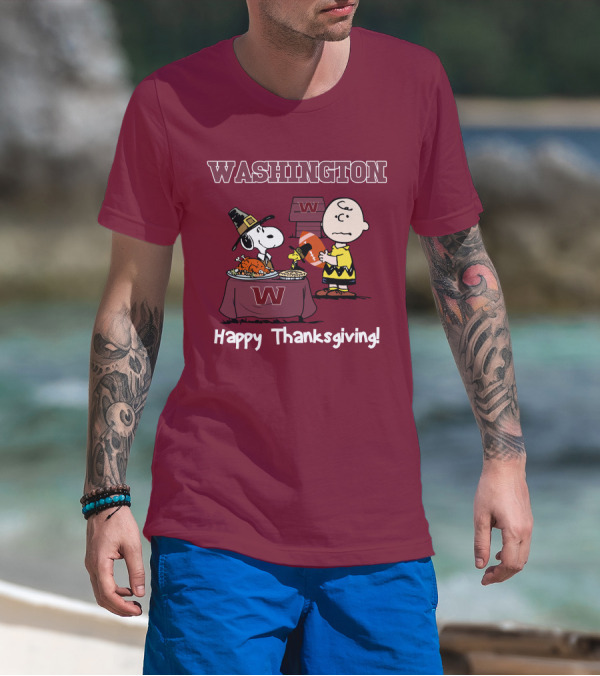 Washington Snoopy Thanksgiving Football Charlie Brown T-Shirt