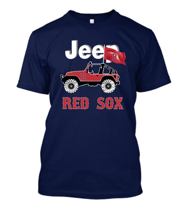 Jeep Red Sox Adventure With Boston Flag T-Shirt