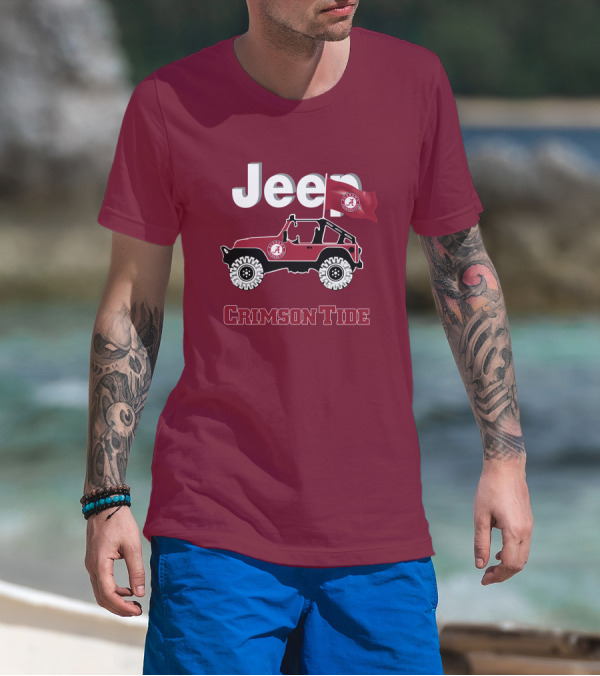 Jeep Alabama Crimson Tide Flag T-Shirt
