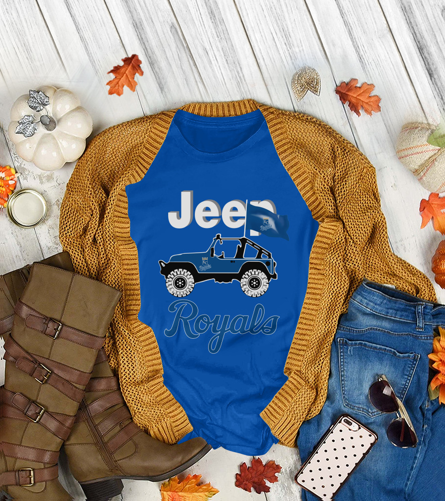 Jeep Kansas City Royals Blue Flag Adventure T-Shirt