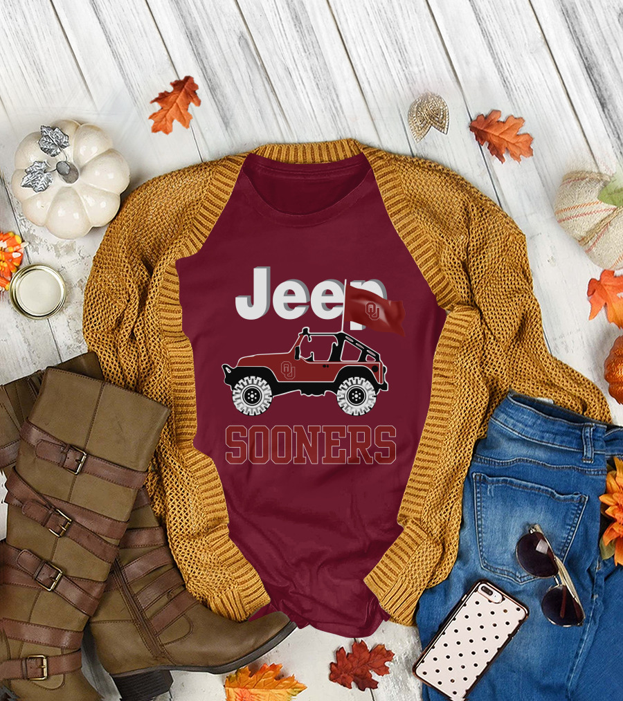 Jeep Sooners Ou Flag T-Shirt