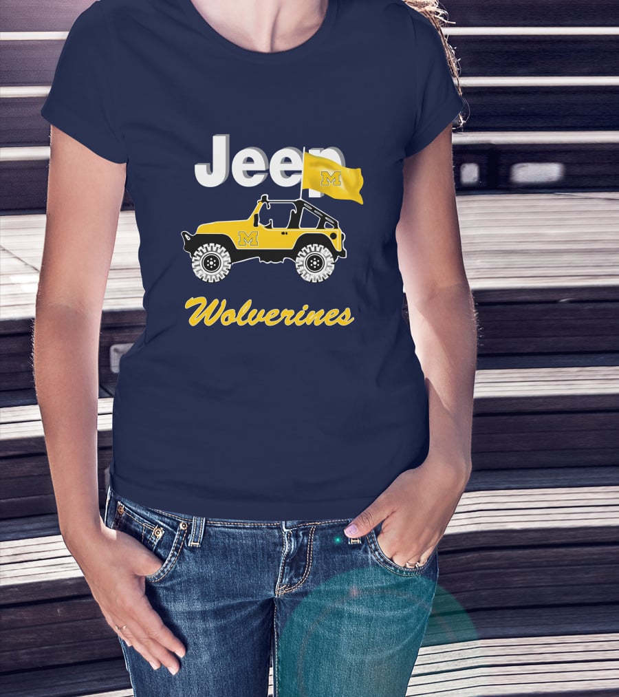 Jeep Michigan Wolverines M Flag Yellow T-Shirt