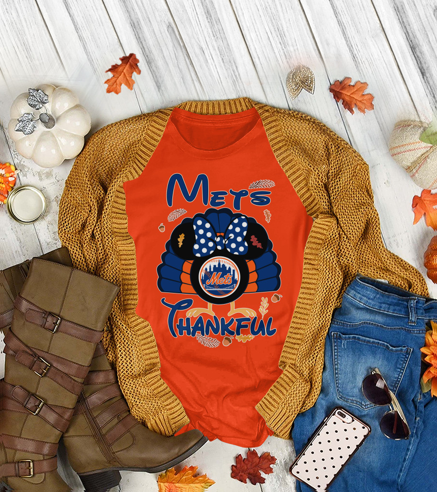 Mets Thankful Thanksgiving Minnie T-Shirt