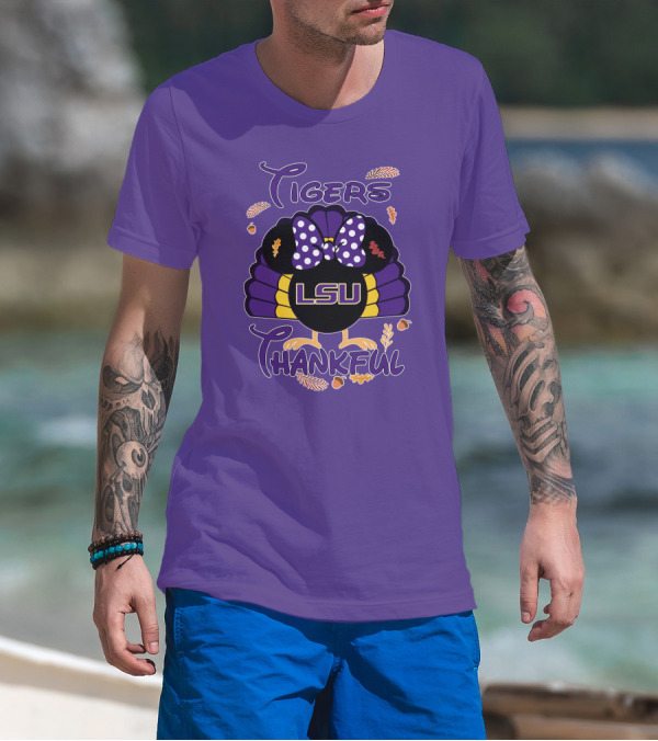 LSU Tigers Thankful Minnie Thanksgiving T-Shirt