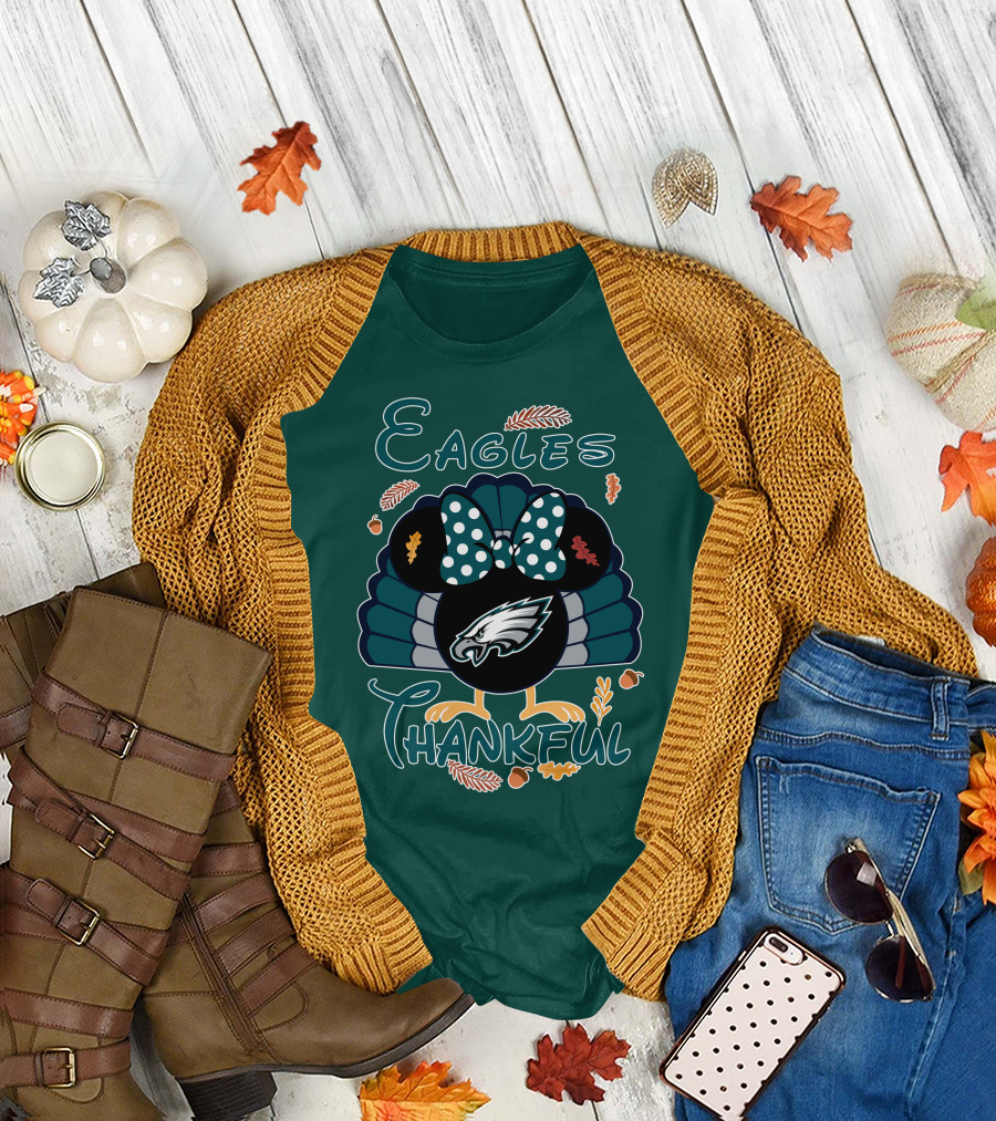 Eagles Thankful Philadelphia Minnie Thanksgiving T-Shirt