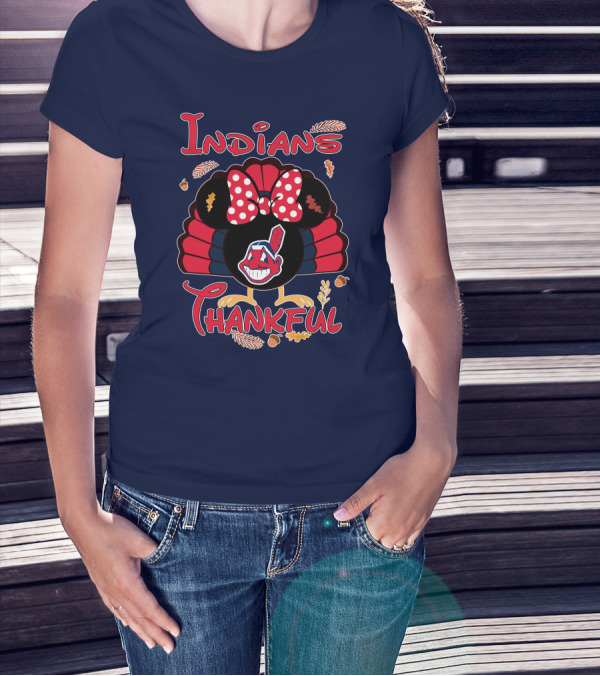 Indians Thankful Minnie Thanksgiving T-Shirt