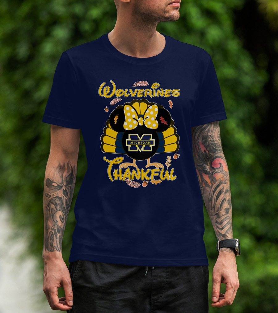 Wolverines Thankful Michigan Minnie T-Shirt