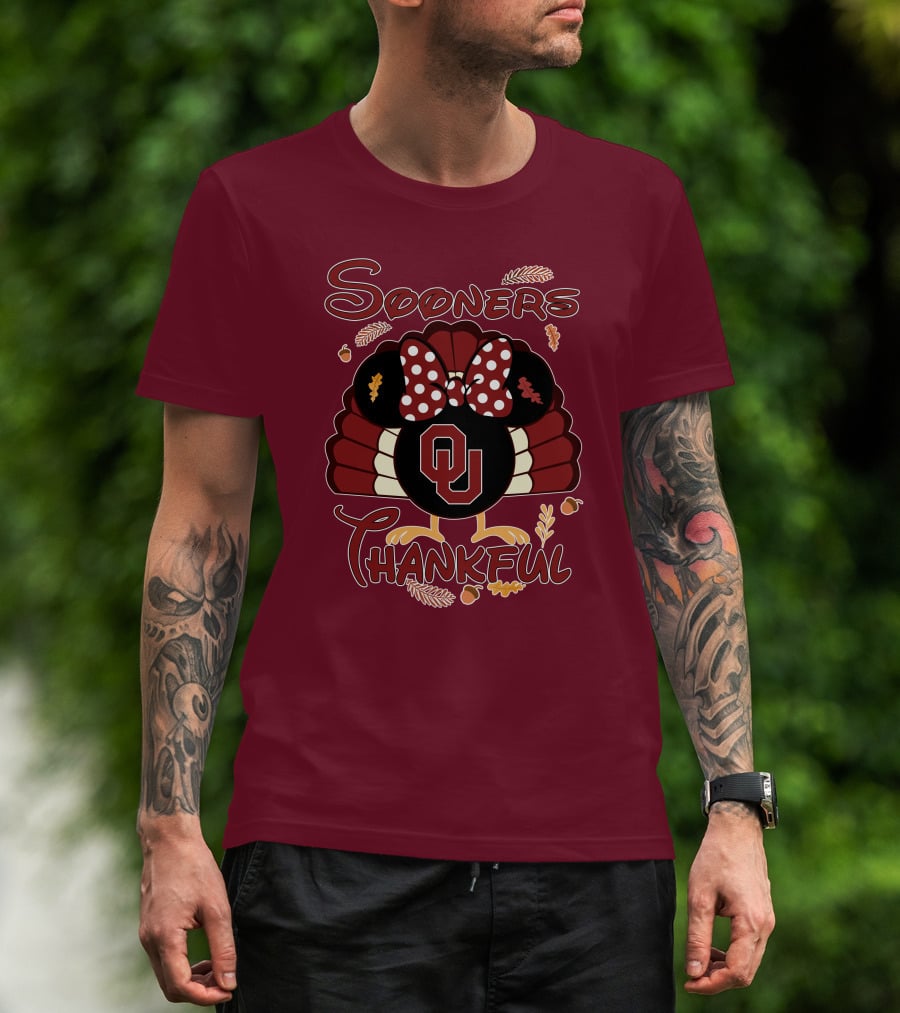 Sooners Thankful Minnie Turkey Thanksgiving OU T-Shirt