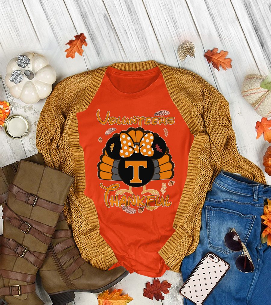 Volunteers Thankful Tennessee Minnie Thanksgiving T-Shirt