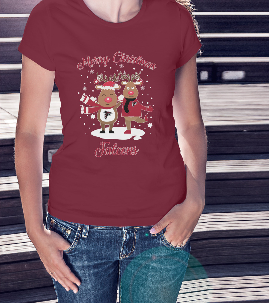Merry Christmas Atlanta Falcons Reindeer T-Shirt