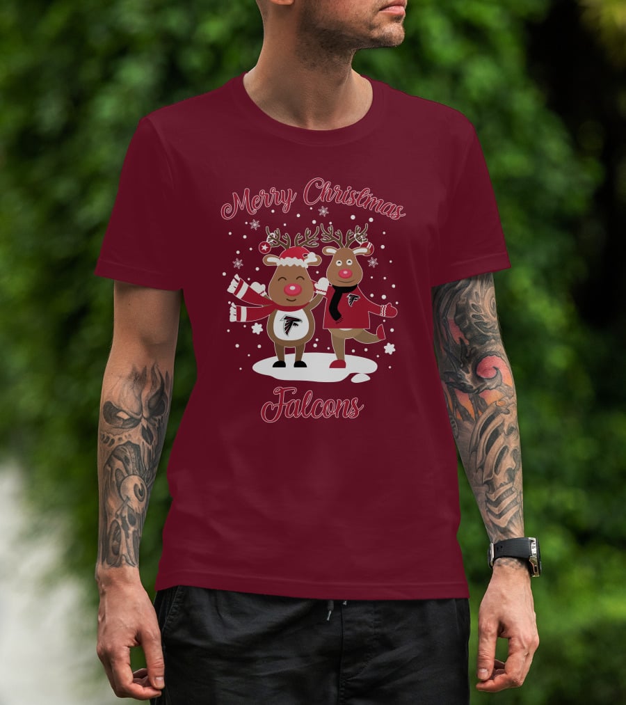 Merry Christmas Atlanta Falcons Reindeer T-Shirt