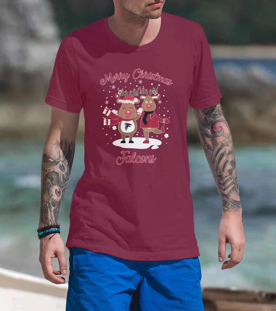 Merry Christmas Atlanta Falcons Reindeer T-Shirt
