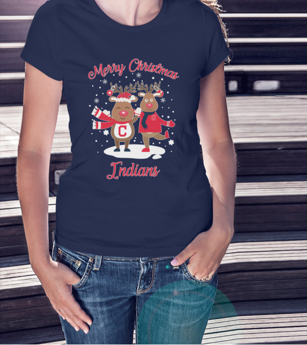 Merry Christmas Indians Reindeer With C T-Shirt