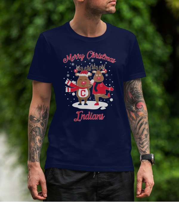 Merry Christmas Indians Reindeer With C T-Shirt