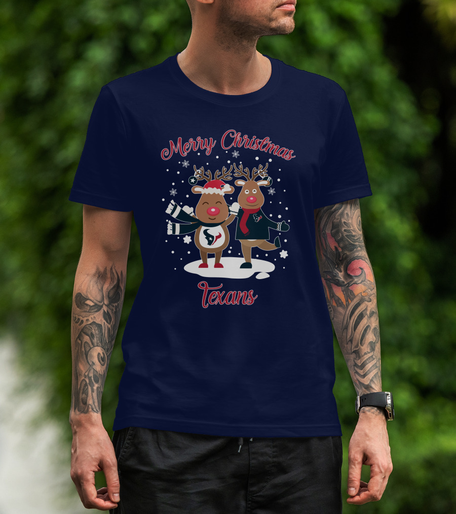 Merry Christmas Houston Texans Reindeer T-Shirt