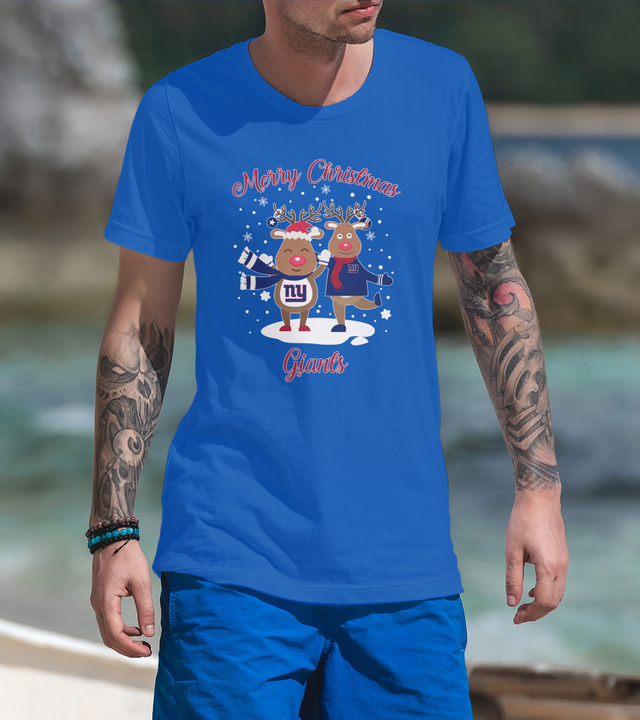 Merry Christmas New York Giants Reindeer T-Shirt