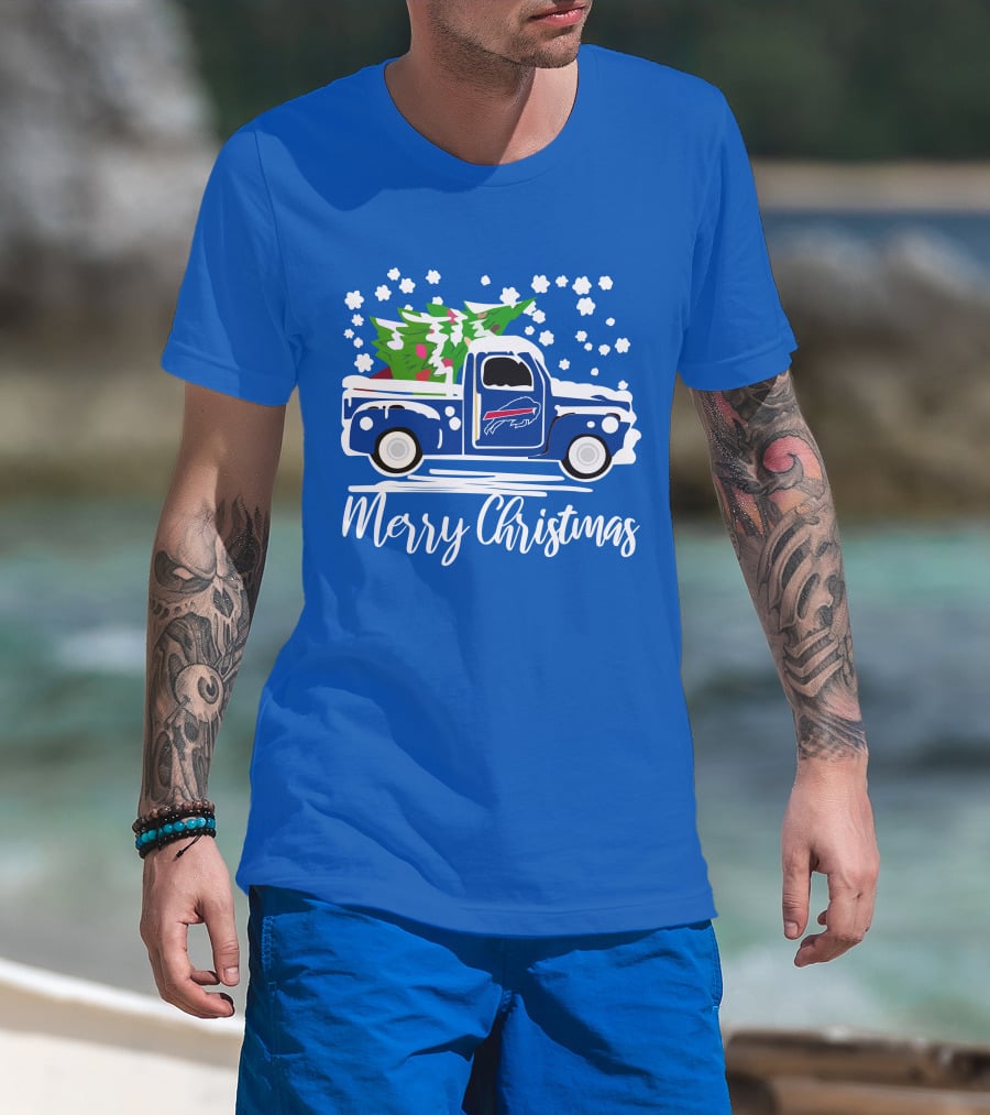 Buffalo Bills Vintage Truck Merry Christmas T-Shirt