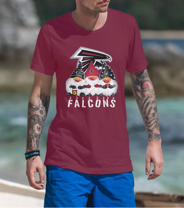 Atlanta Falcons Merry Christmas Happy Holidays Gnomes T-Shirt