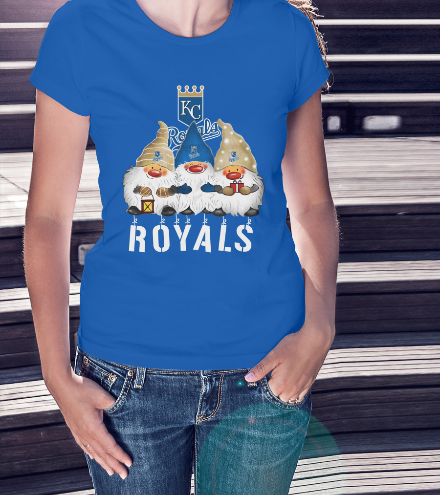 Kansas City Royals Merry Christmas Happy Holidays Gnomes T-Shirt