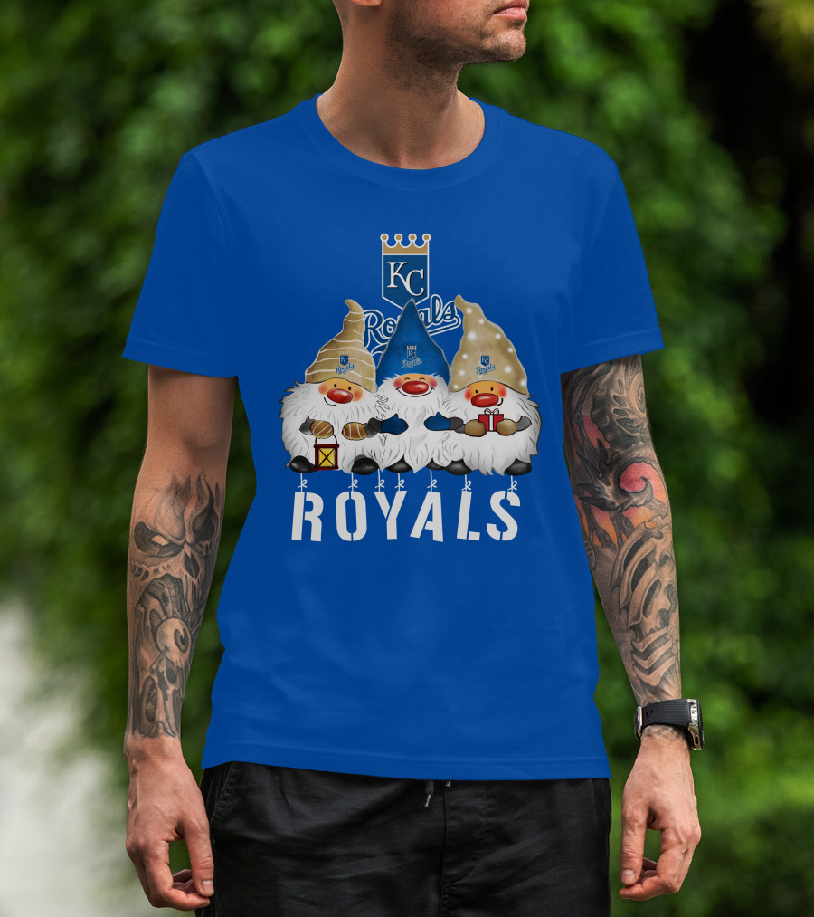 Kansas City Royals Merry Christmas Happy Holidays Gnomes T-Shirt
