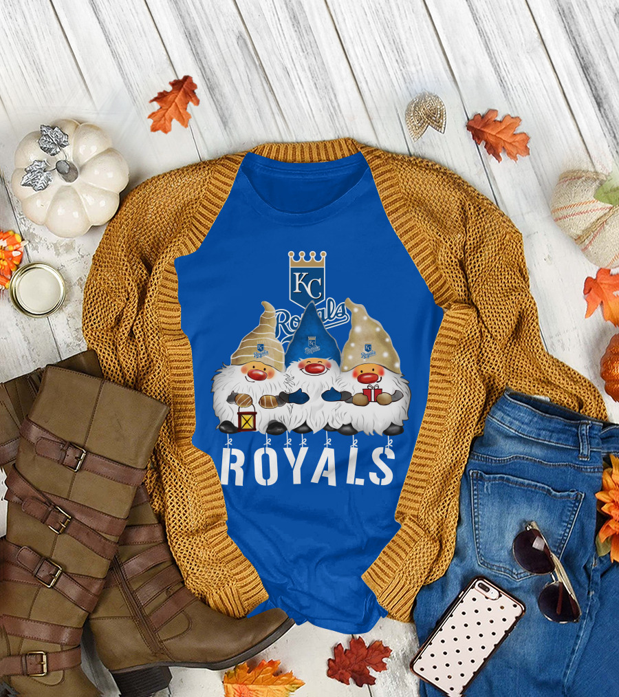 Kansas City Royals Merry Christmas Happy Holidays Gnomes T-Shirt