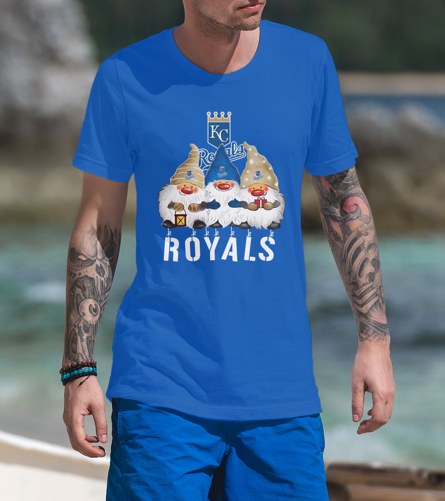 Kansas City Royals Merry Christmas Happy Holidays Gnomes T-Shirt