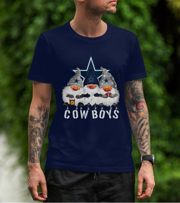 Dallas Cowboys Christmas Gnomes Merry Holidays T-Shirt