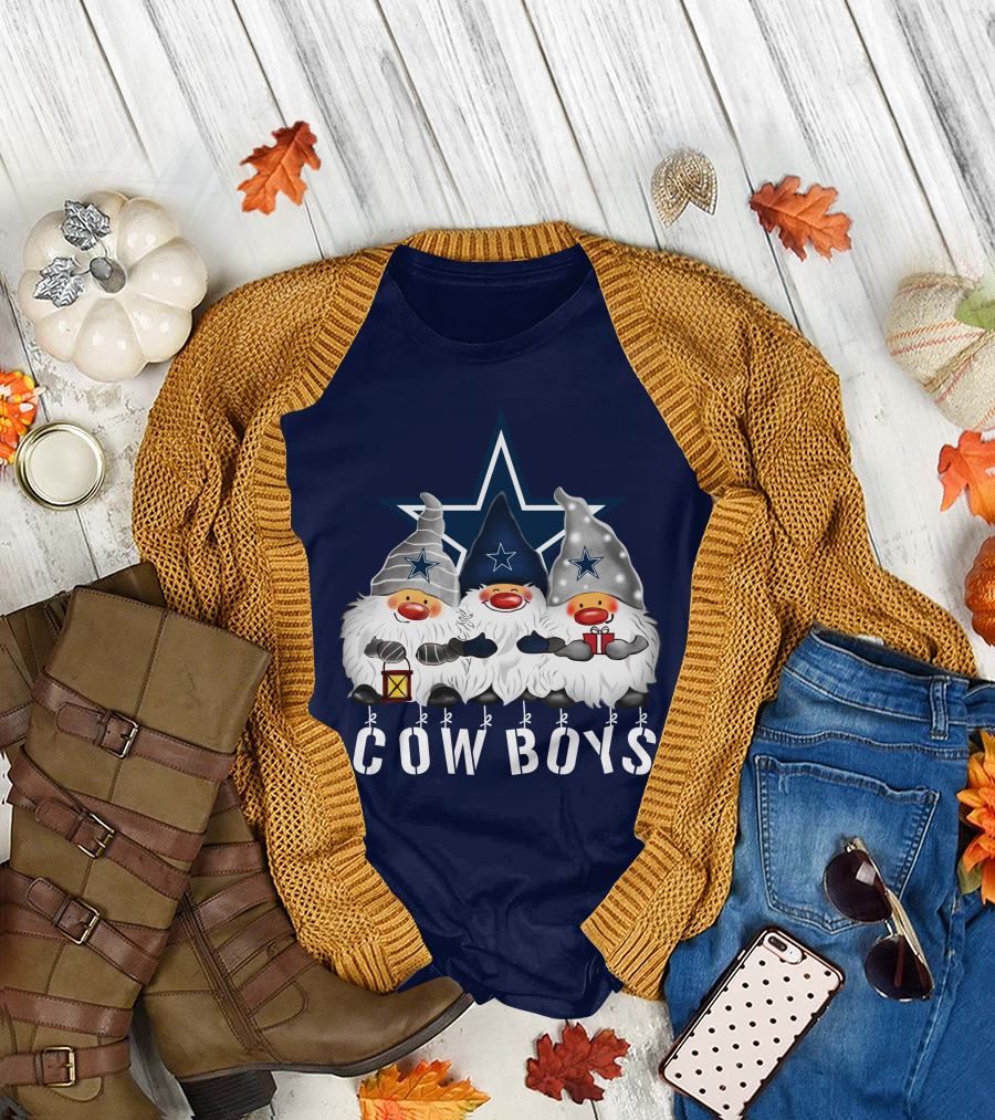 Dallas Cowboys Christmas Gnomes Merry Holidays T-Shirt